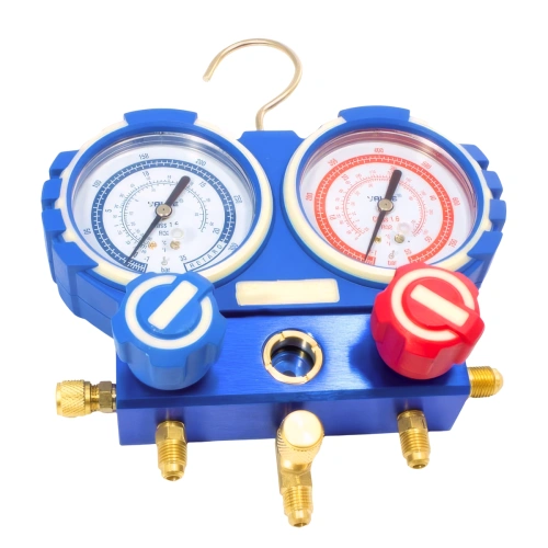 Манометрический коллектор VALUE VMG-2-R600-B (R600, R600A, R290; 2-х вентильный; 3 шланга 120см; манометры 68мм; упак. кейс)