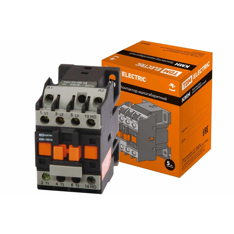 Контактор TDM КМН-10910 9А 230В/АС3 1НО