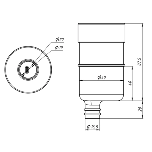 Сифон с гидромеханическим затвором G-35 Mini