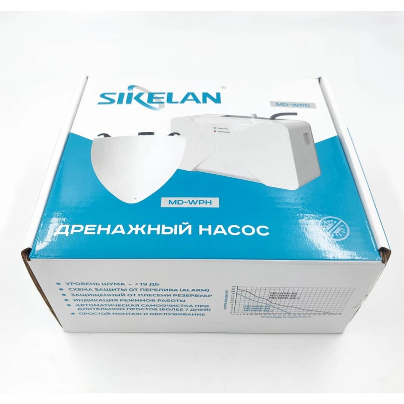 Помпа дренажная Sikelan Tank Super Silent MD-WPH-66 накопительная 0.25л, 40 л/ч, 19 Дб