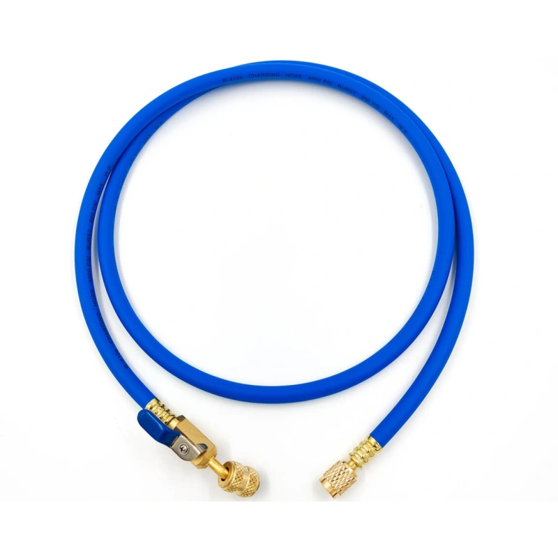 Заправочные шланги с вентилем DSZH CT-360-RYB-HV-R32/410A 1.5м, 1/4"-5/16" SAE, до 55 Bar