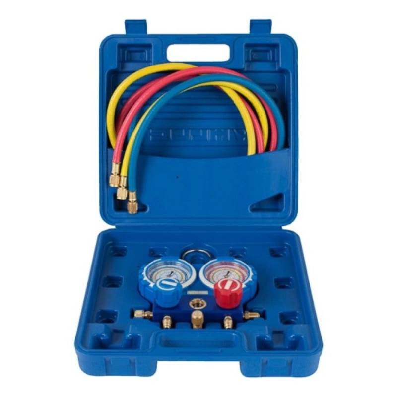 Манометрический коллектор VALUE VMG-2-R600-B (R600, R600A, R290; 2-х вентильный; 3 шланга 120см; манометры 68мм; упак. кейс)