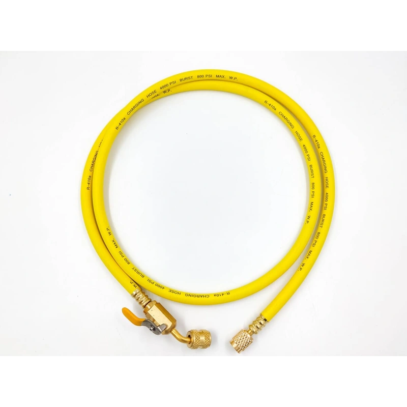 Заправочные шланги с вентилем DSZH CT-360-RYB-HV-R32/410A 1.5м, 1/4"-5/16" SAE, до 55 Bar