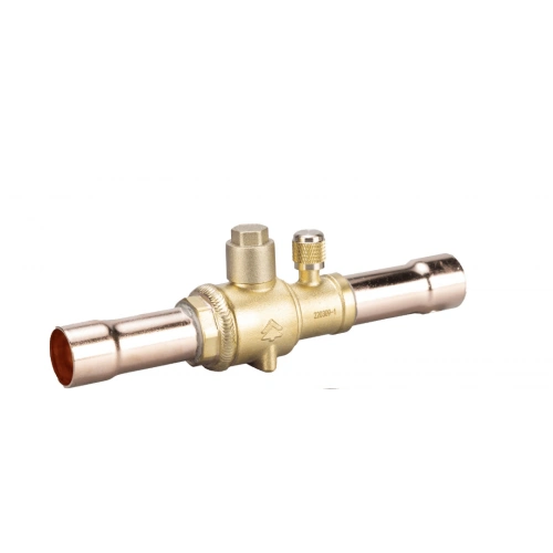 Шаровый вентиль QFT-6V, 1/4", пайка, серв.штуцер