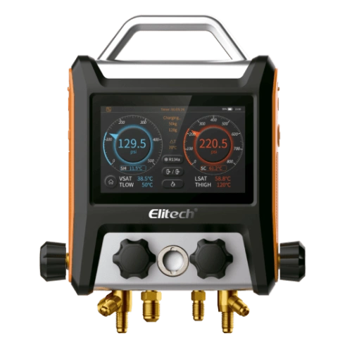 Цифровой манометрический 4х вентильный коллектор Elitech MS-4000