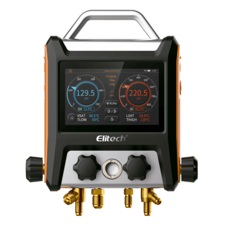 Цифровой манометрический 4х вентильный коллектор Elitech MS-4000
