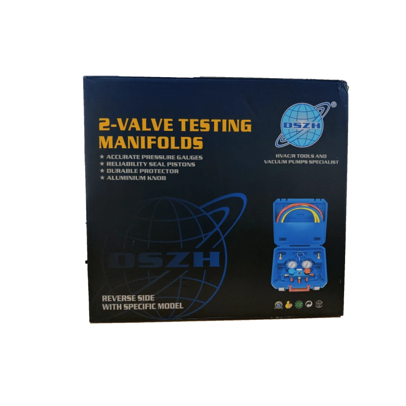 Манометрическая станция DSZH WK-P3601S (R22/32/134/410; 2-х вентильная; шланги 90см, +2 муфты R134A, упак. кейс)
