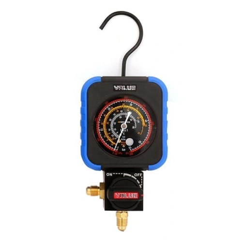 Манометрический коллектор Value VRM1-B-0403 (R22, R134A, R407C; R410A, 1 вентильный с манометром высокого давления; без шлангов)