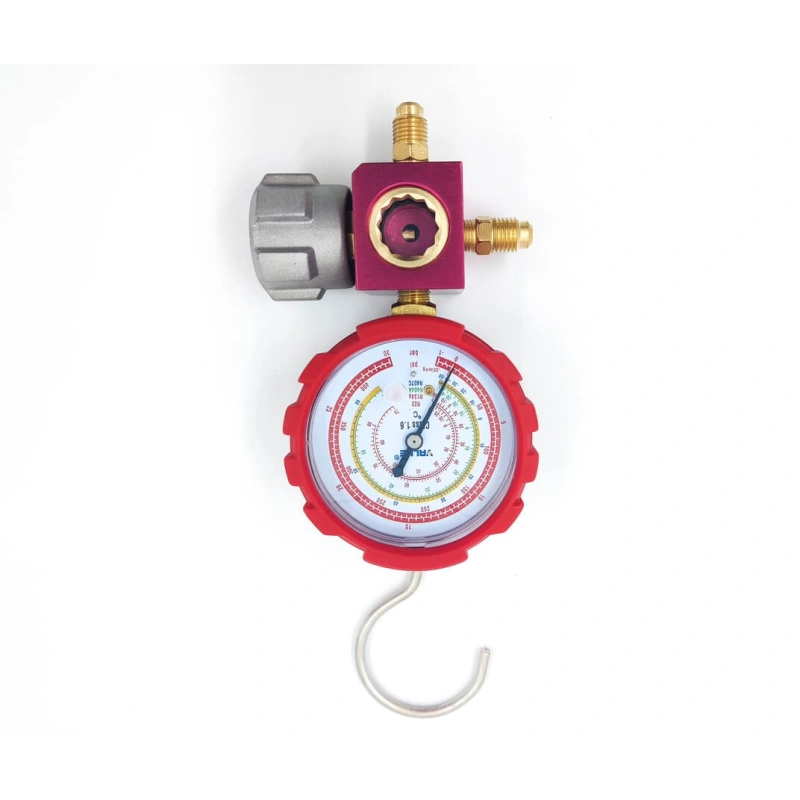 Манометрический коллектор Value VMG-1-S-H (R22, R134a, R404A, R407C; 1 вентильный, смотровое стекло, манометр высокого давления 68мм; без шлангов)