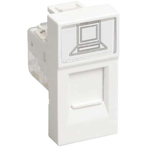 Розетка модульная компьютерная RJ-45 45х22,5мм белая (АДЛ 13-902)