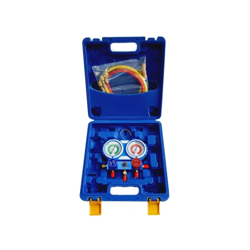 Манометрическая станция FavorCool-R136G-B (R22/134/407/410, 2-х вентильная; шланги 90см до 55 Bar, 5/16"(R410A), упак. кейс)