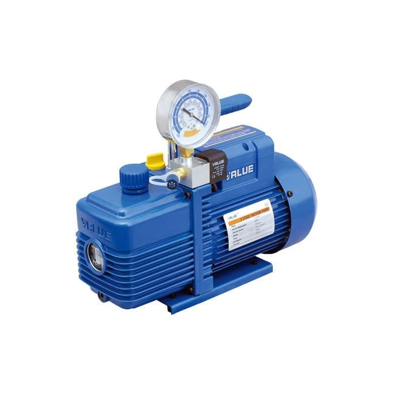 Вакуумный насос Value VI-240SV (2ст; 100 л/мин; 2 Па; 10.5 кг, вакуумметр, соленоидный вентиль)