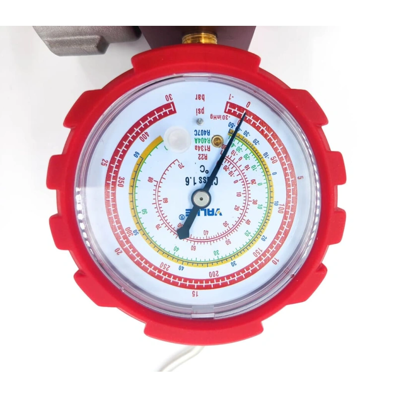 Манометрический коллектор Value VMG-1-S-H (R22, R134a, R404A, R407C; 1 вентильный, смотровое стекло, манометр высокого давления 68мм; без шлангов)