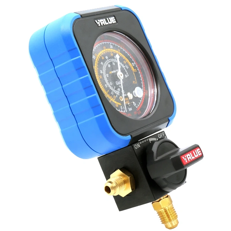 Манометрический коллектор Value VRM1-B-0403 (R22, R134A, R407C; R410A, 1 вентильный с манометром высокого давления; без шлангов)