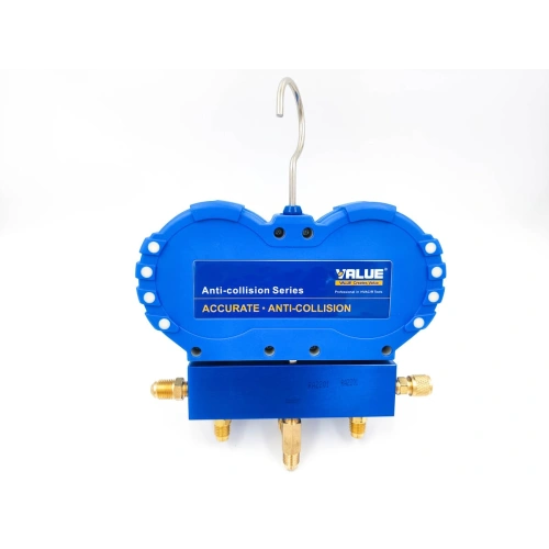 Манометрический коллектор Value VMG-2-R410A-B (R22, R134a, R410a, R407C; 2-х вентильный; 3 шланга 120см; манометры 68мм; упак. кейс)