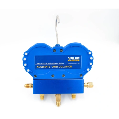 Манометрический коллектор Value VMG-2-R22-B (R22, R134a, R404A, R407C; 2-х вентильный; 3 шланга 120 см; манометры 68 мм; упак. кейс)