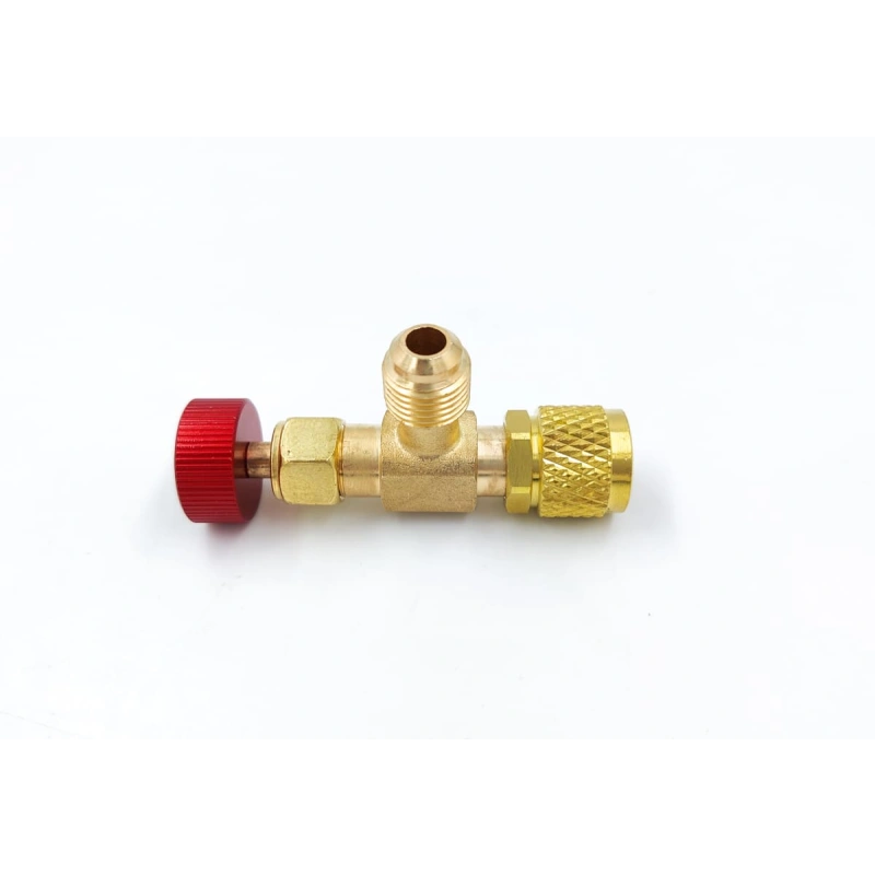 Вентиль с нажимом на ниппель FC-34B (HC-1223) SAE 5/16" / 5/16"(R410, R32), до 20 bar