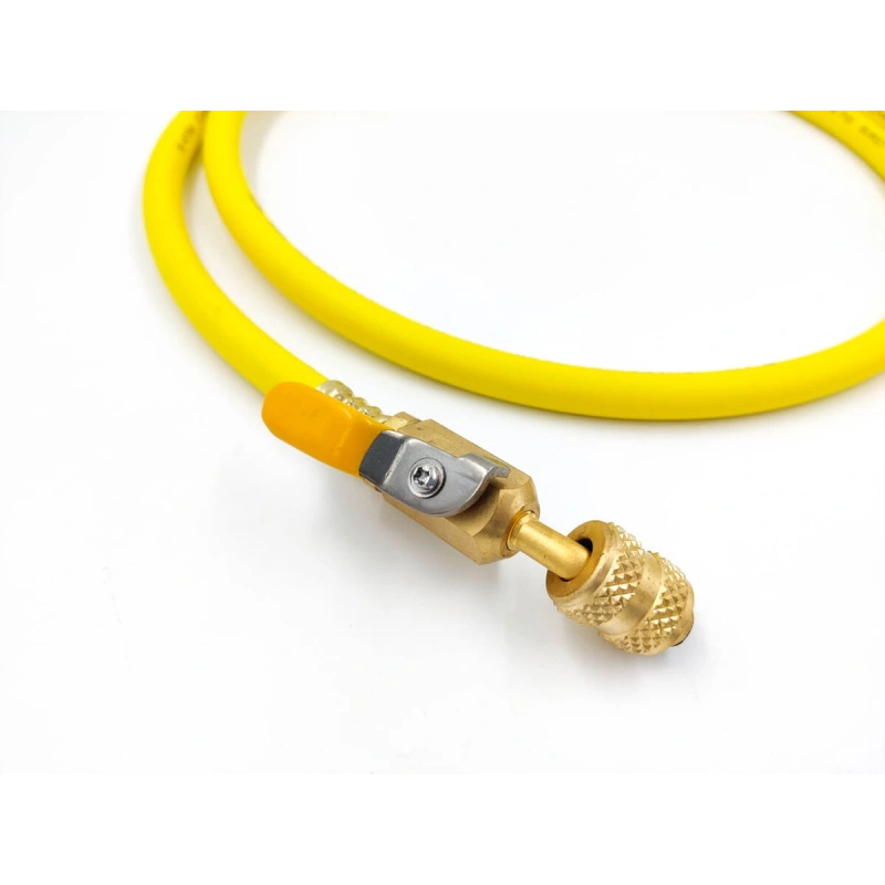Шланг заправочный с вентилем DSZH CT-360-RYB-HV 1.5м, 1/4" SAE, до 55 Bar
