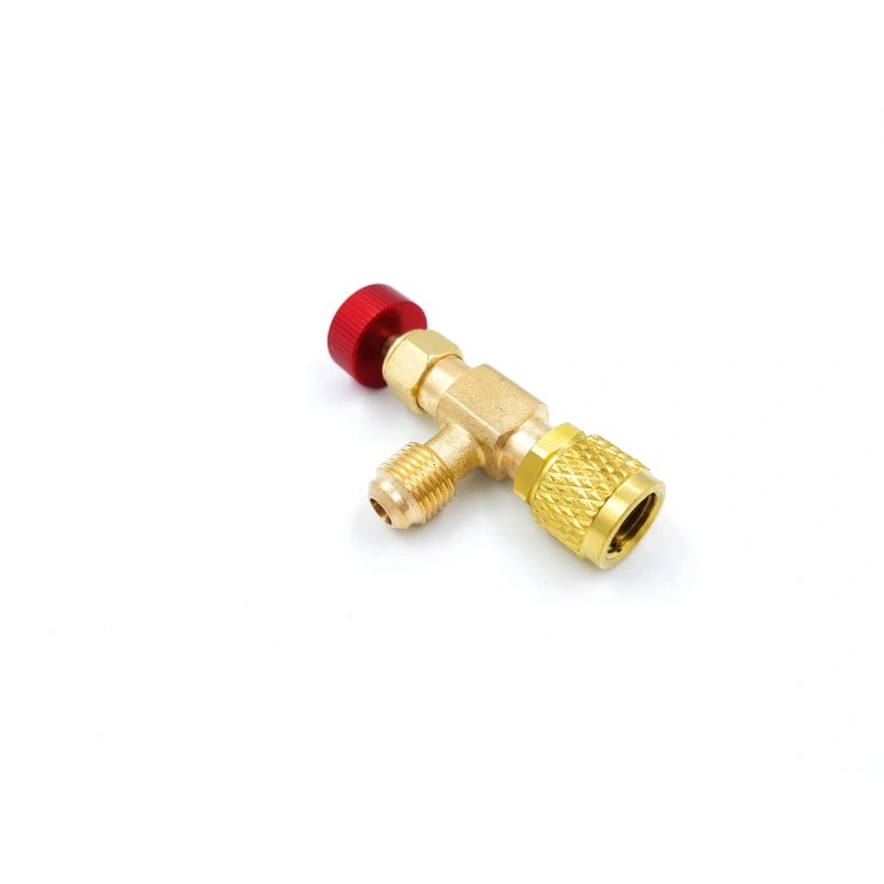 Вентиль с нажимом на ниппель FC-34B (HC-1223) SAE 5/16" / 5/16"(R410, R32), до 20 bar