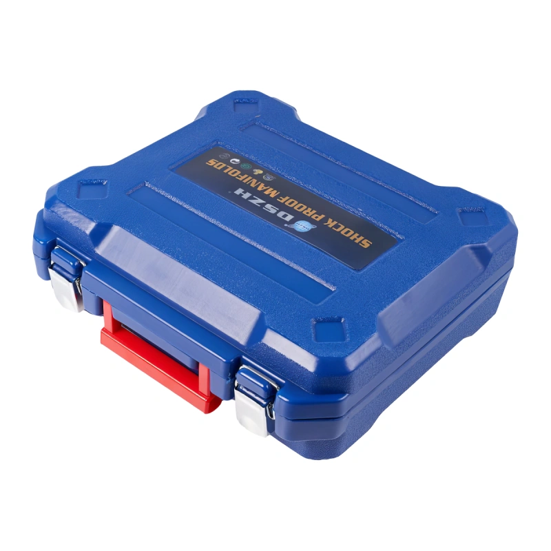 Манометрическая станция DSZH WK-P6002S (R22/404/134/410;2-х вентильный;шланги 1.5м до 55 Bar-1/4"SAE, 2 адаптера R410 x R22,манометры 68мм,в кейсе)