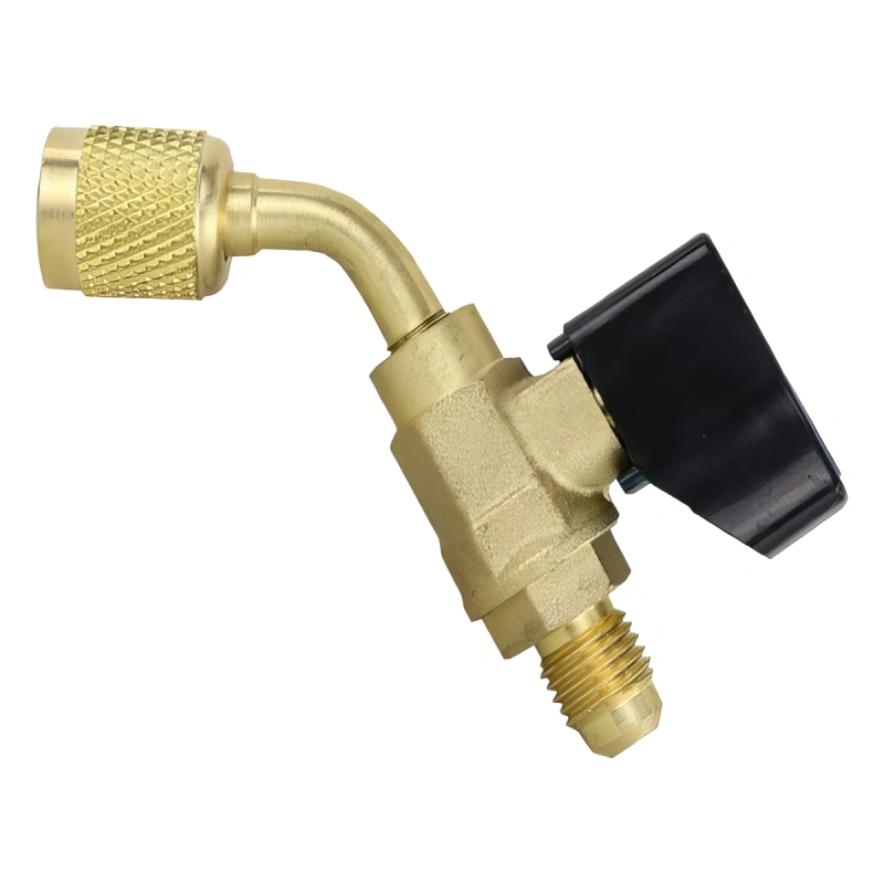 Вентиль-адаптер Value CV-02 (штуцер 1/4" х гайка 5/16" SAE; 45 градусов) (R22 x R410)