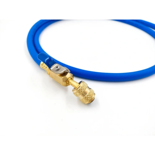 Шланг заправочный с вентилем DSZH CT-360-RYB-HV 1.5м, 1/4" SAE, до 55 Bar