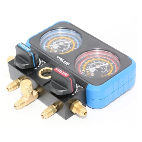 Манометрический коллектор Value VRM2-B-0501(R22/ 134/ 404/ 407; 2-х вентильный; 3 шланга 150см; упак. кейс)