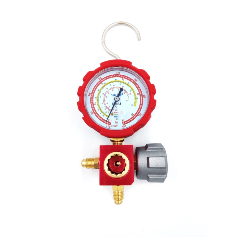 Манометрический коллектор Value VMG-1-S-H (R22, R134a, R410A, R407C; 1 вентильный, смотровое стекло, манометр высокого давления 68мм; без шлангов)