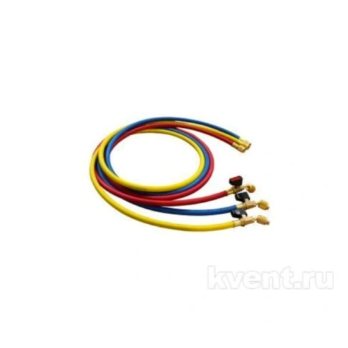 Заправочные шланги с вентилями FavorCool - M-360RYB-B, 3шт по 1.5м, 1/4" SAE, до 41 бар