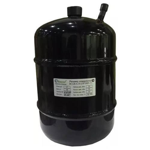 Вертикальный ресивер хладагента Becool BC-LR-4,1 N (3/8"ODF-1''; 4,1л; 3,5МПа)