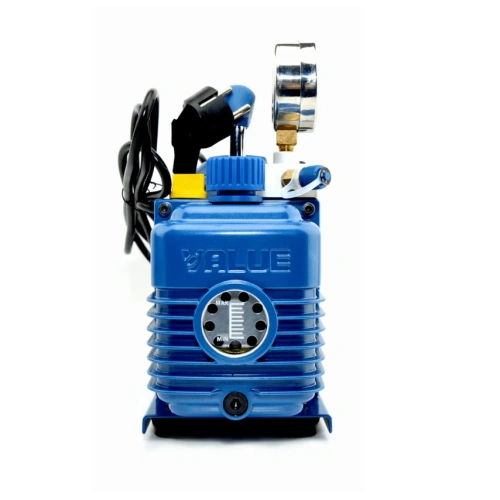 Вакуумный насос Value VI-220SV (2ст; 51 л/мин; 2 Па; 8.6 кг, вакуумметр, соленоидный вентиль)