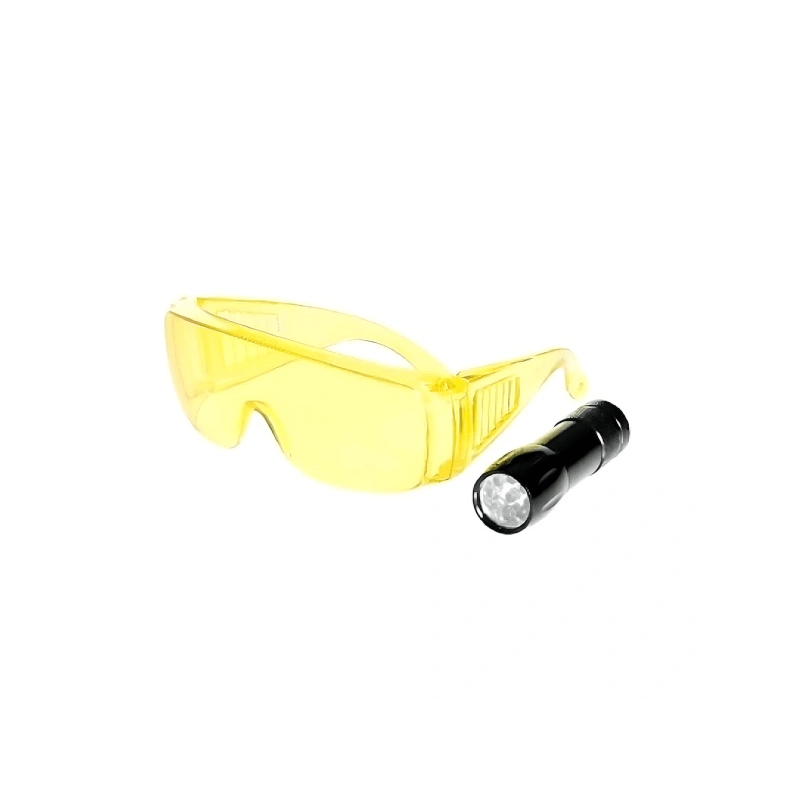 UV-лампа Mini Bright Torch, питание 3 батарейки ААА, очки ERRECOM RK1230