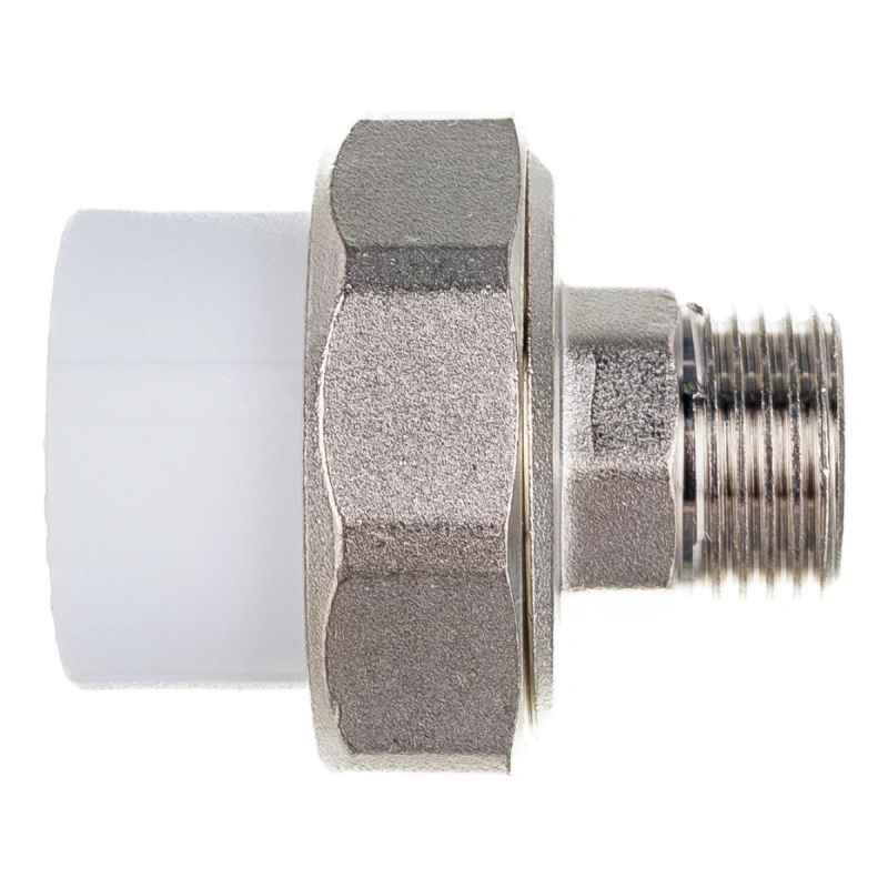 Муфта Valfex с американкой для радиатора наружная резьба 25 x 1/2" белая