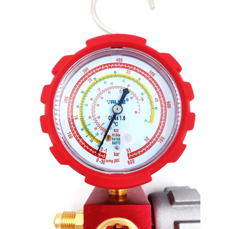 Манометрический коллектор Value VMG-1-S-H (R22, R134a, R410A, R407C; 1 вентильный, смотровое стекло, манометр высокого давления 68мм; без шлангов)