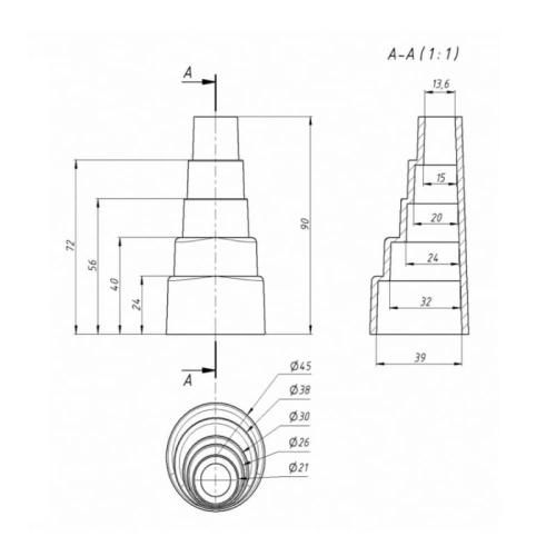 Дренажный переходник ПВХ (RA001540), Ø15-20-24-32-40мм