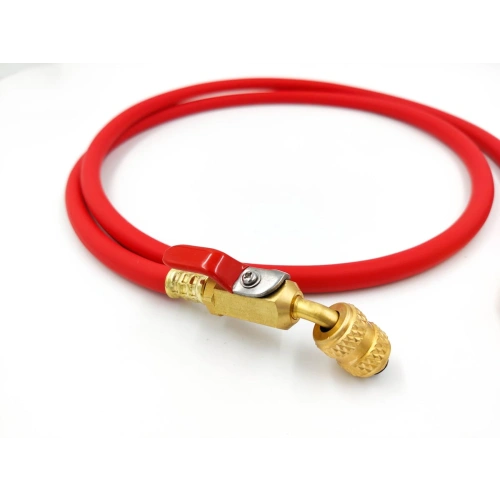 Шланг заправочный с вентилем DSZH CT-360-RYB-HV 1.5м, 1/4" SAE, до 55 Bar