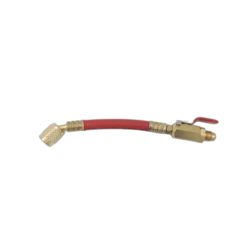 Шланг с шаровым краном DSZH R410-RV красный (гайка 5/16" х 1/4" штуцер)