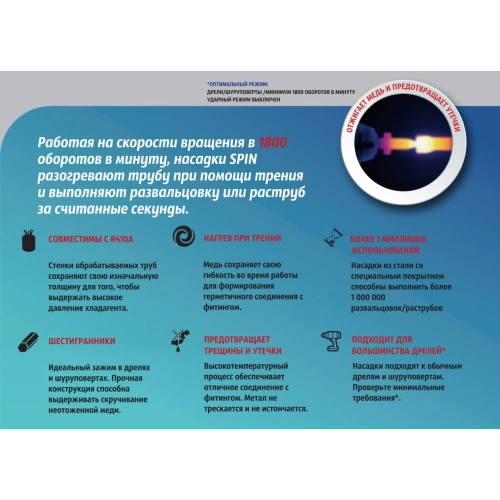 SPIN SWAGING S1822 - 22мм насадка для расширения трубы