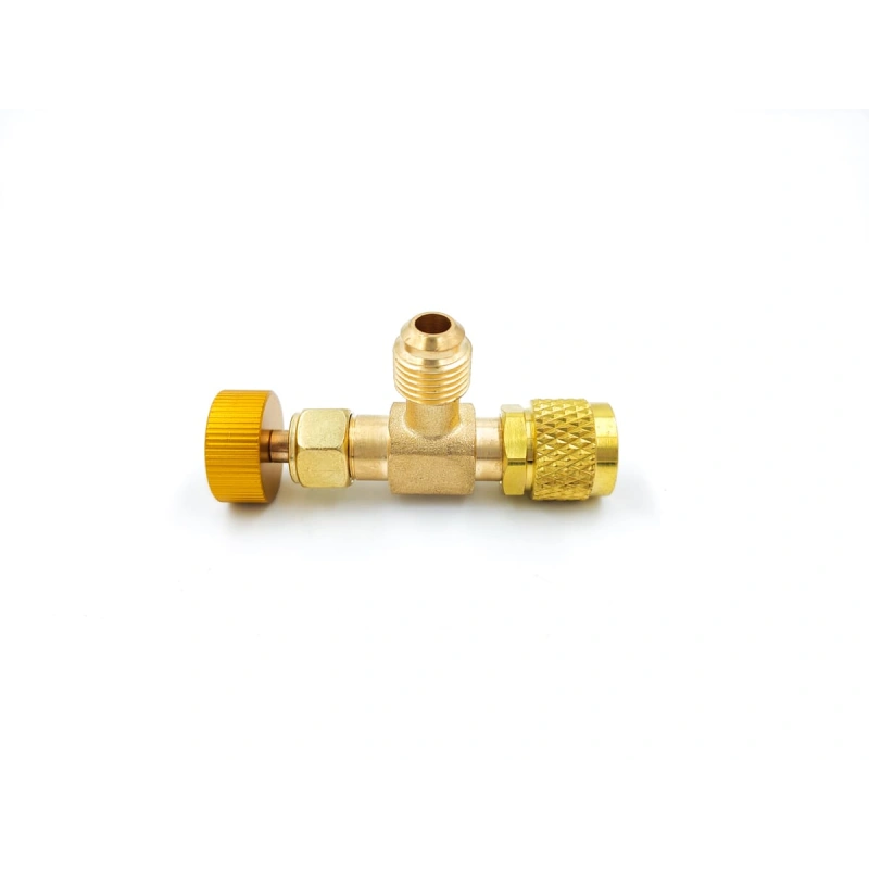 Вентиль с нажимом на ниппель FC-34C(HC-1224) гайка 1/4"(R22), штуцер 5/16", до 20 bar