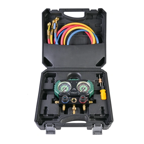 Манометрическая станция Becool BC-PREMIUM M1N (R134a; R404A; R407C, R507A; 2-х вент; 3 шланга 150см; манометры 68мм; в кейсе)