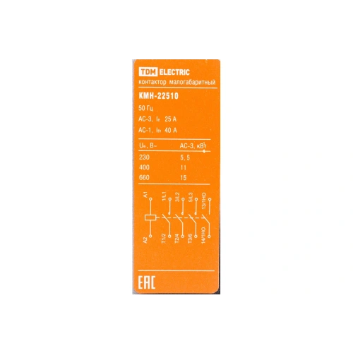 Контактор TDM КМН-22510 25А 400В/АС3 1НO
