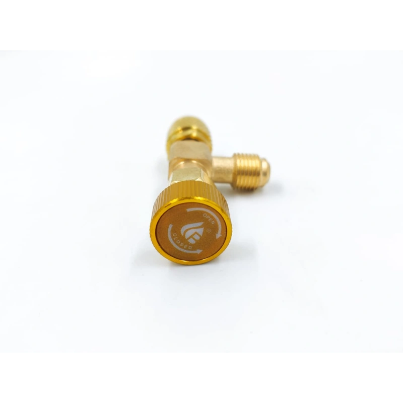 Вентиль с нажимом на ниппель FC-34C(HC-1224) гайка 1/4"(R22), штуцер 5/16", до 20 bar
