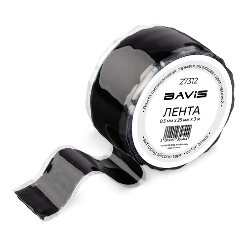 Лента силиконовая герметизирующая BAVIS 25мм х 3м черная